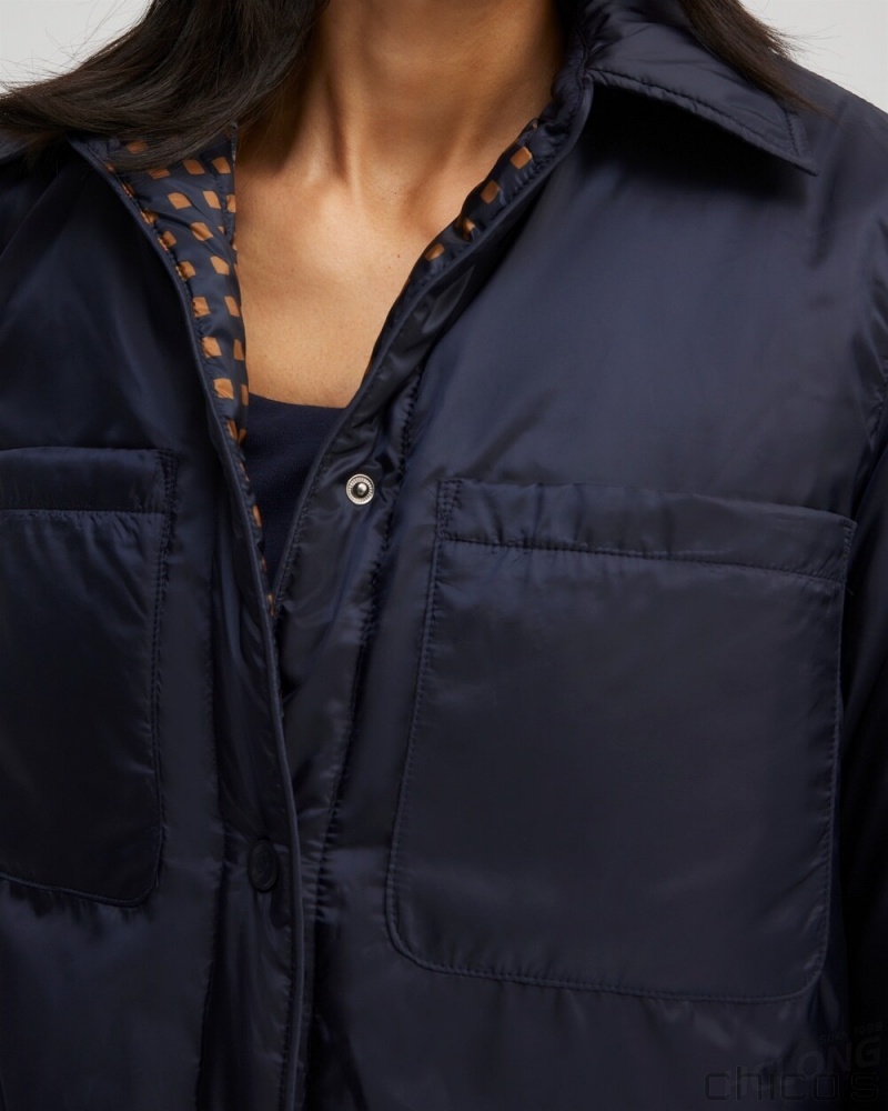 Chico's Nylon Jacket Jackets & Coats Classic Navy | 398-NWYJBM