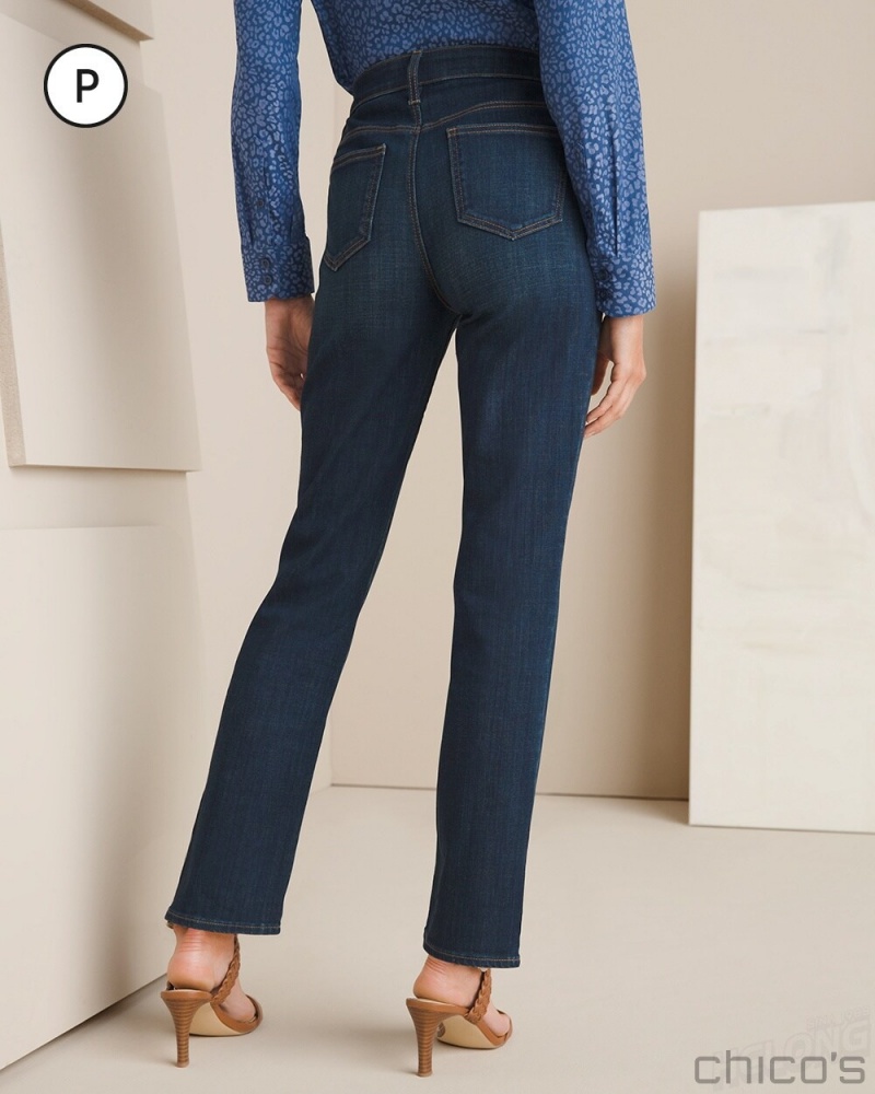 Chico's Petite Girlfriend Jeans Jeans & Denim Rainier Indigo | 784-WTBVYQ