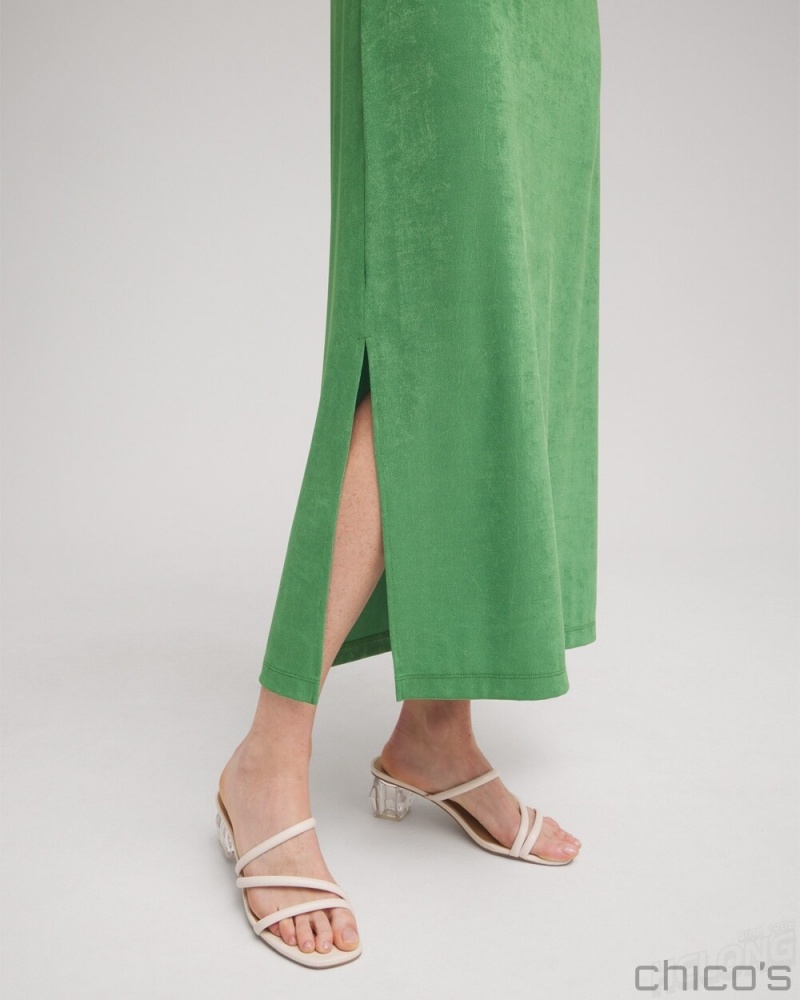 Chico's Petite Maxi Dress Dresses & Skirts Verdant Green | 031-MAZIWP