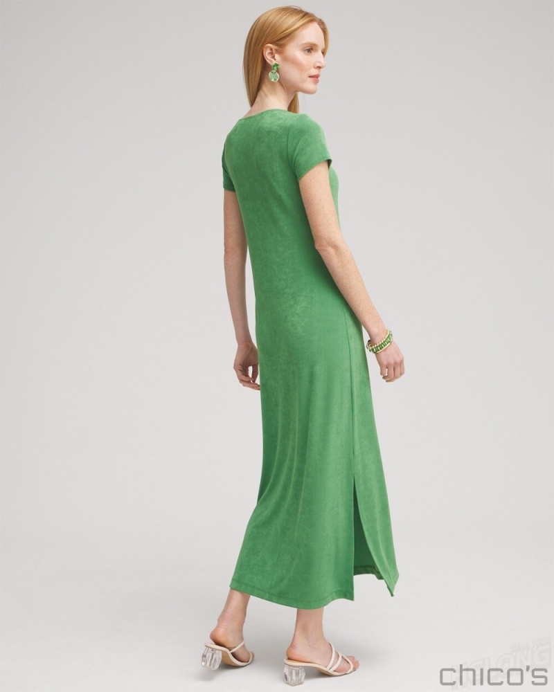 Chico's Petite Maxi Dress Dresses & Skirts Verdant Green | 031-MAZIWP