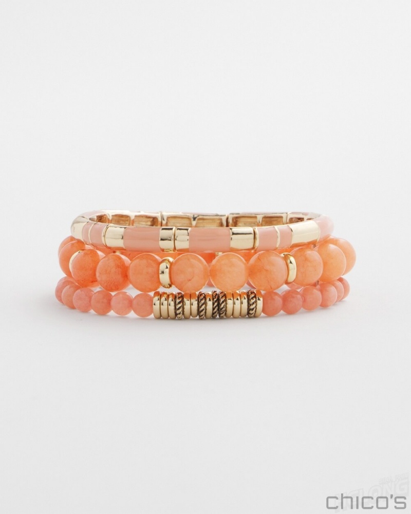 Chico's Pink Jade Hero Stretch Bracelet Bracelets Pink Clay | 937-ULORGE