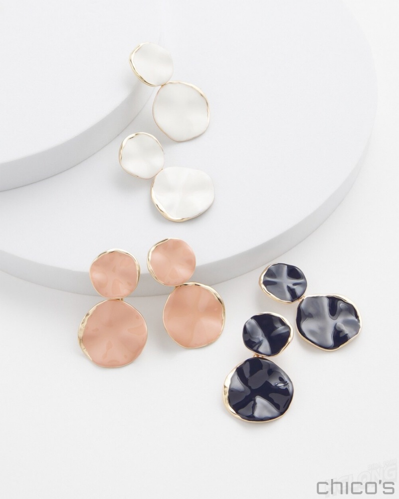 Chico's Pink Round Drop Earrings Earrings Pink Clay | 472-FRXIAO