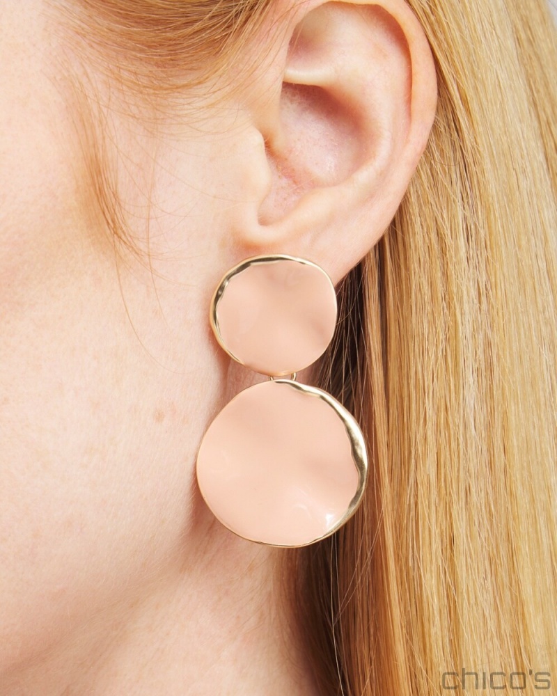 Chico's Pink Round Drop Earrings Earrings Pink Clay | 472-FRXIAO