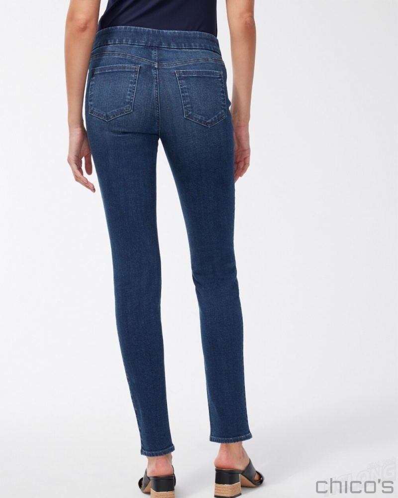 Chico's Pull-On Jeggings Jeans & Denim Inverness Indigo | 652-XRHIZQ