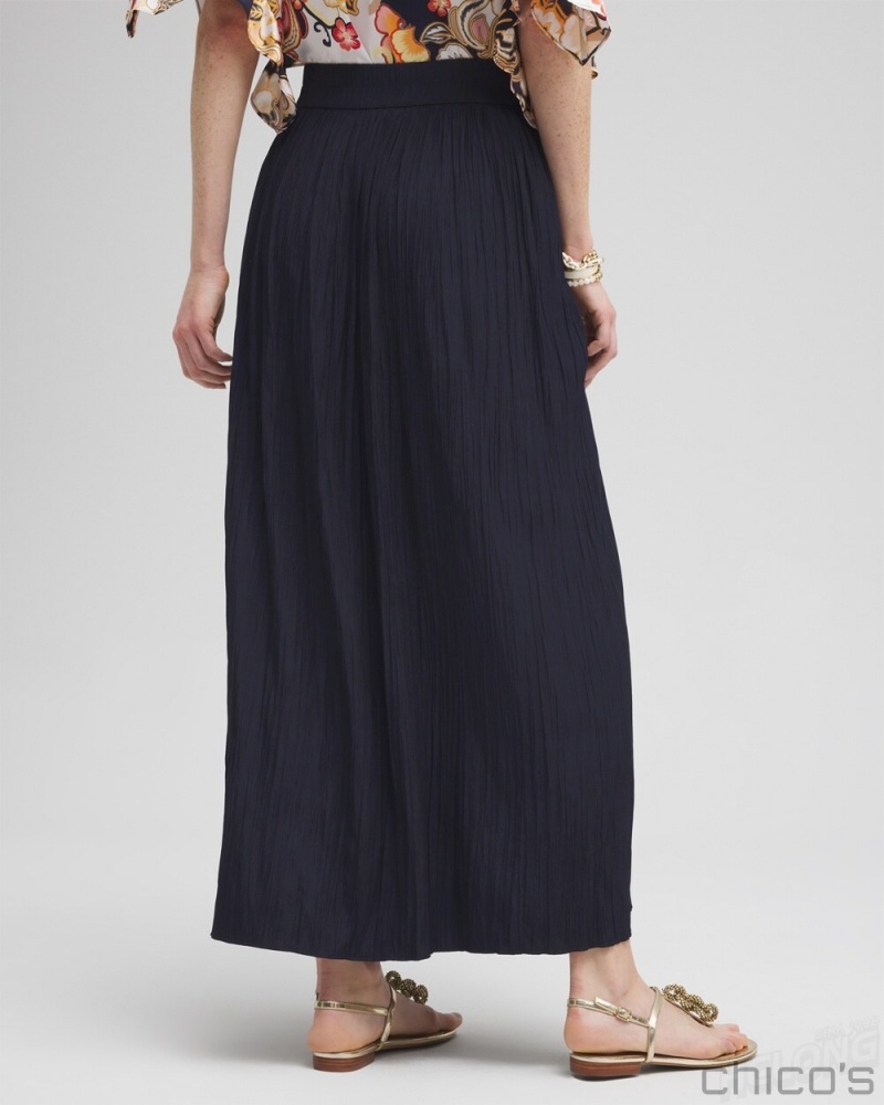 Chico's Pull-on Maxi Skirt Skirts Classic Navy | 921-TDWOGJ