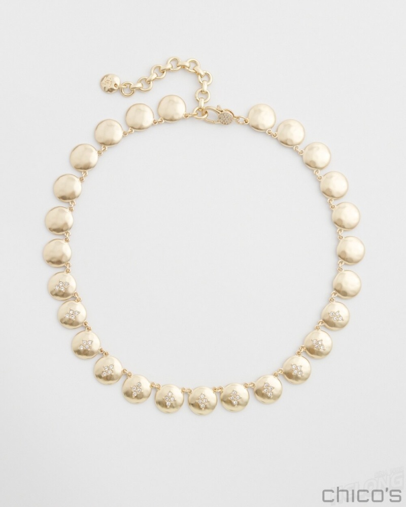 Chico's Reversible Mother of Pearl Necklace Necklaces Gold | 502-KXIOHD