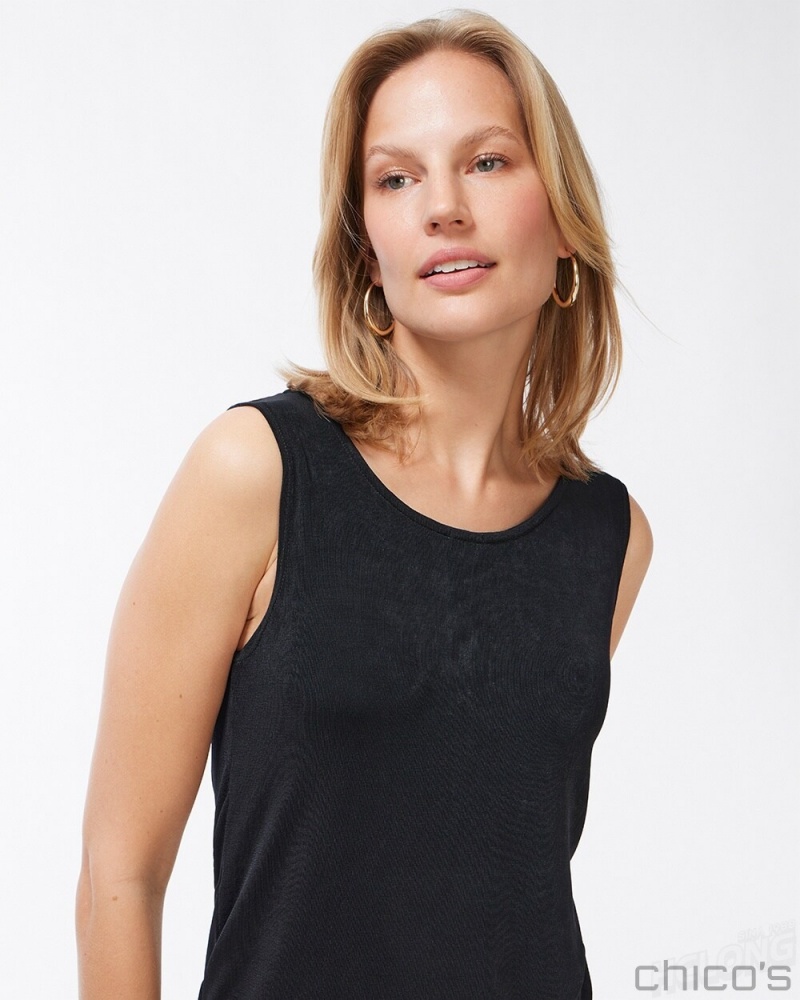 Chico's Reversible Tank Tees & Tanks Travelers Black | 752-KNGBME