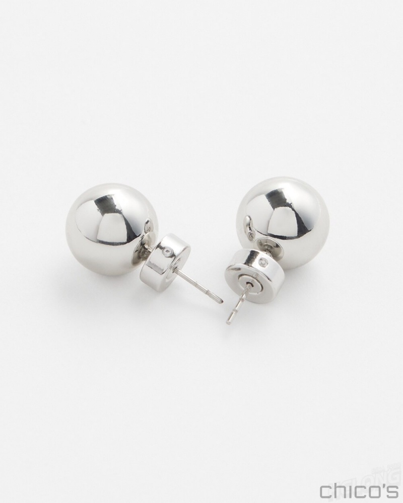 Chico's Silver Tone Stud Earrings Earrings Silver | 794-GFCHYE