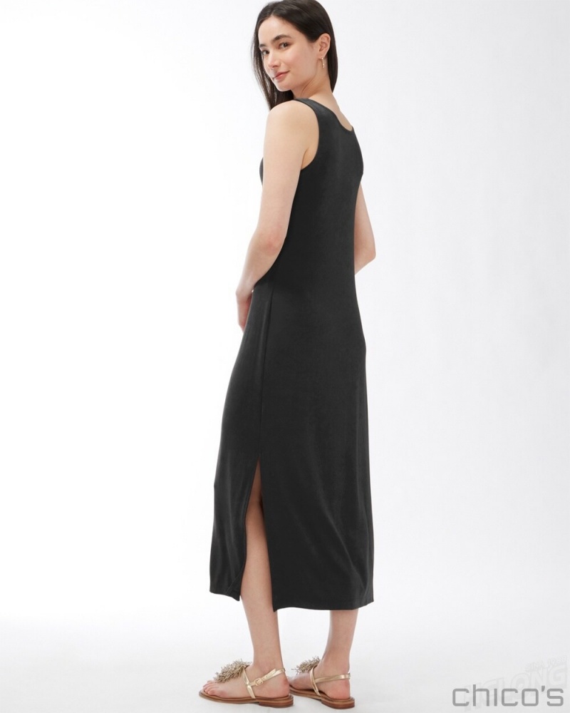 Chico's Tank Dress Dresses Travelers Black | 798-QRHZJK