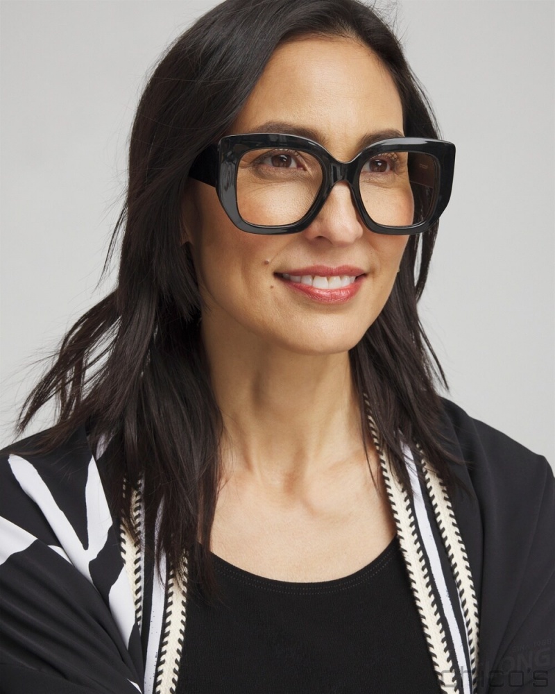 Chico's Thick Square Readers Eyewear Black | 970-VYZQIS