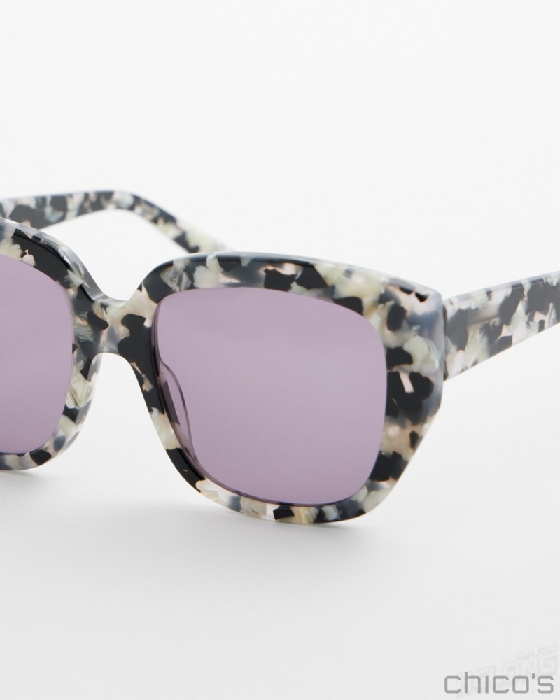 Chico's Tort Print Sunglasses Eyewear Gray Tortoise | 081-RELWMJ