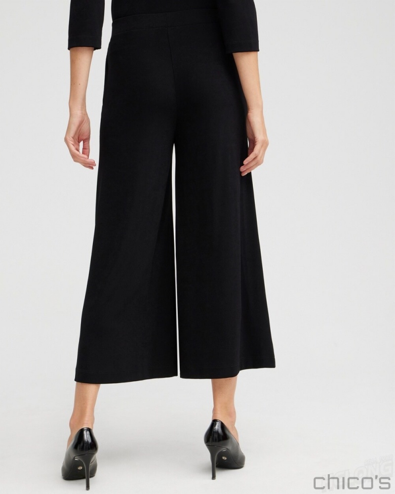 Chico's Travelers Culottes Pants Travelers Black | 794-FOGQID