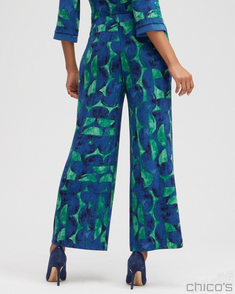 Chico's Travelers Half Moon Print Cropped Pants Pants Twisted Ivy | 082-SUJHGF