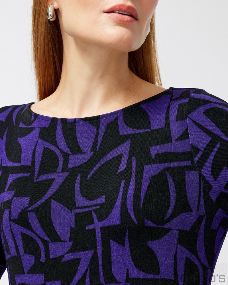 Chico's Travelers Petite Abstract Print A-line Midi Dress Dresses Florentia Plum | 594-BOSQLD