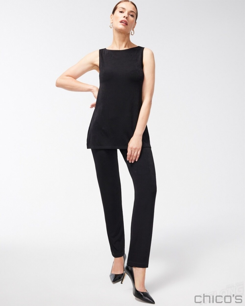 Chico's Travelers Petite Essential Slim Pants Pants Black | 019-EOUBRV 