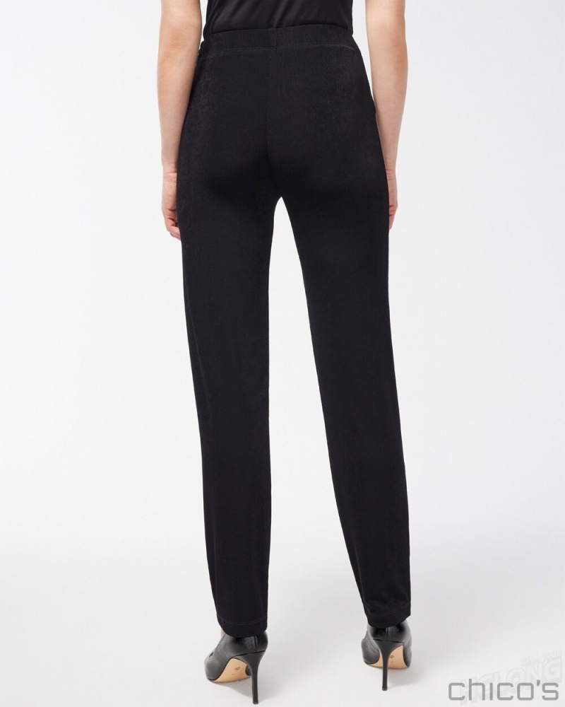 Chico's Travelers Petite Essential Slim Pants Pants Black | 019-EOUBRV 