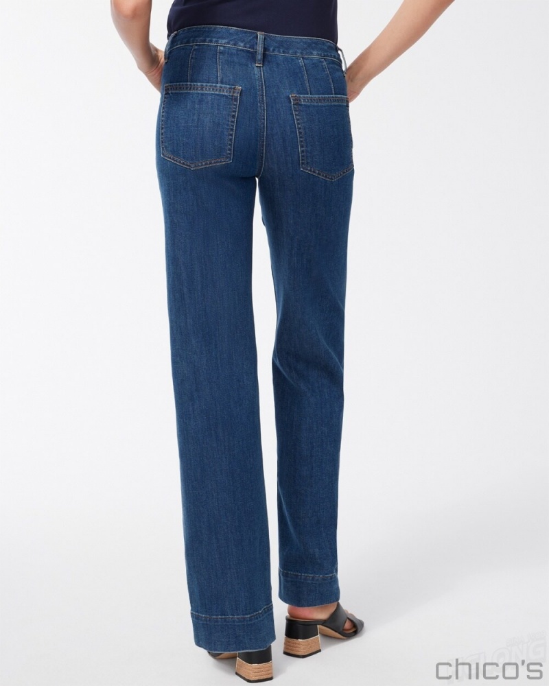 Chico's Trouser Jeans Jeans & Denim Chestnut Rinse Indigo | 719-ZNSGAW