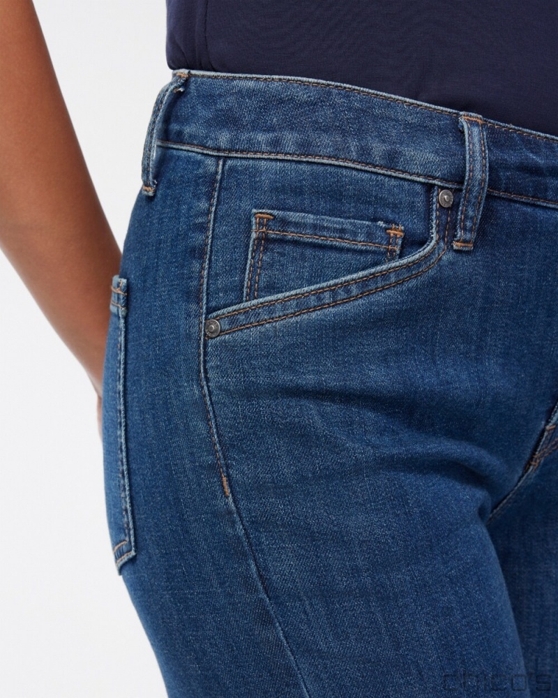 Chico's Trouser Jeans Jeans & Denim Santorini Indigo | 658-KQBMAP