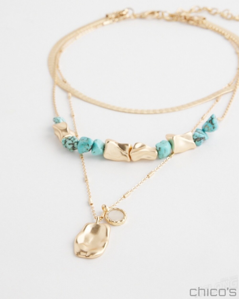 Chico's Turquoise Convertible Necklace Necklaces Turq | 834-GJIBXP