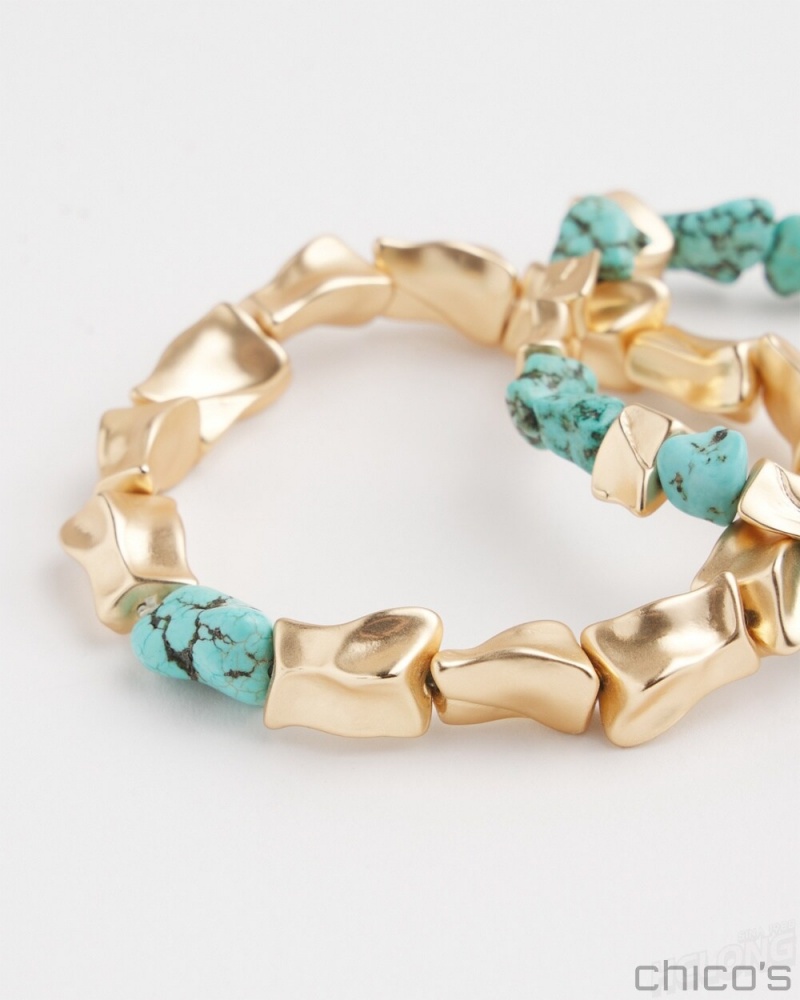 Chico's Turquoise Stretch Bracelet Set Bracelets Turq | 756-FZBGVR