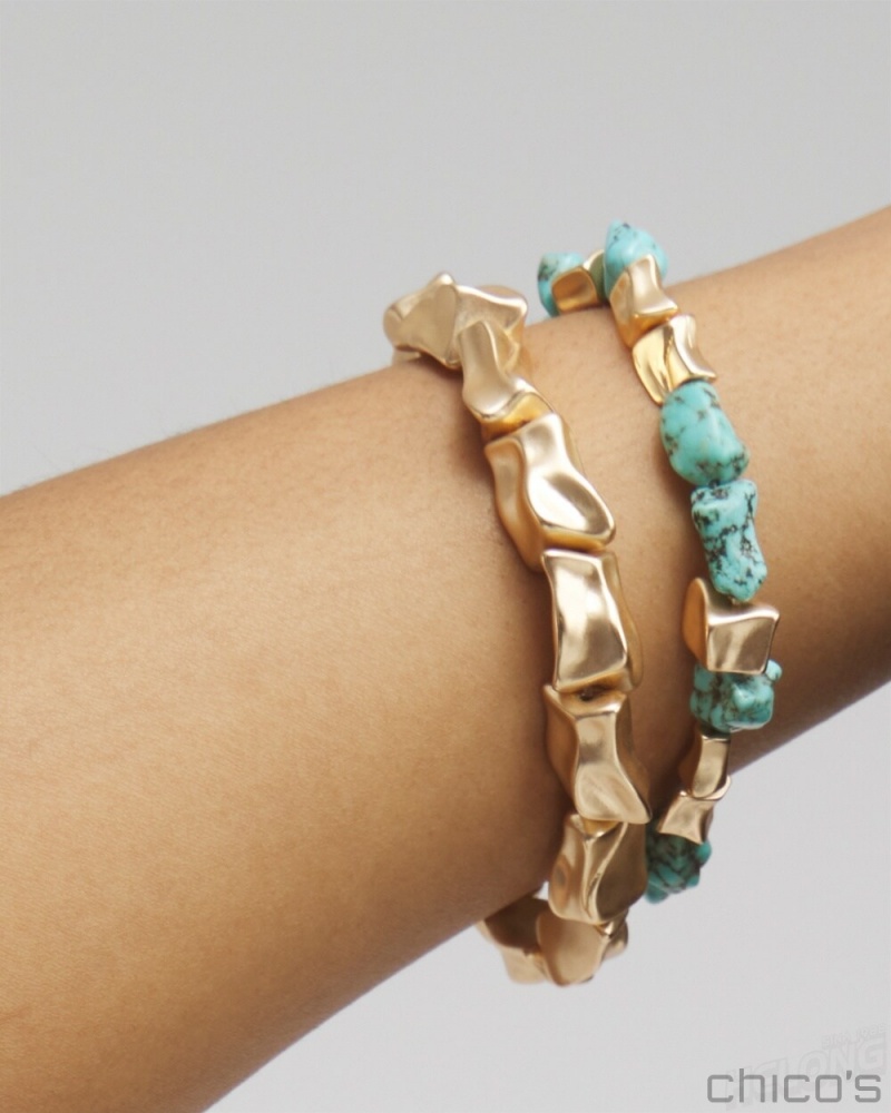 Chico's Turquoise Stretch Bracelet Set Bracelets Turq | 756-FZBGVR