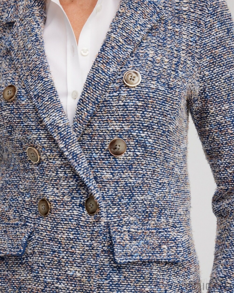 Chico's Tweed Blazer Sweaters Denim | 781-CKLGFU