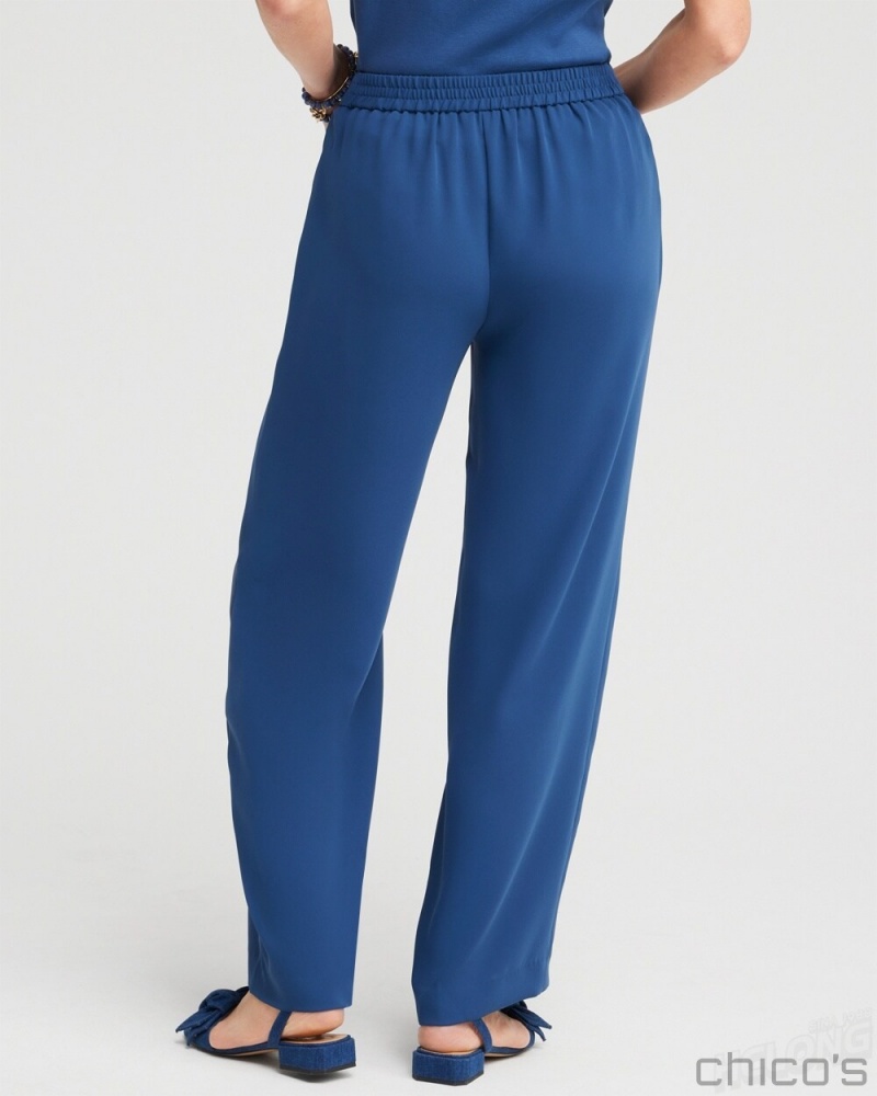 Chico's Wide Leg Soft Pants Pants Azores Blue | 410-DYMQOE