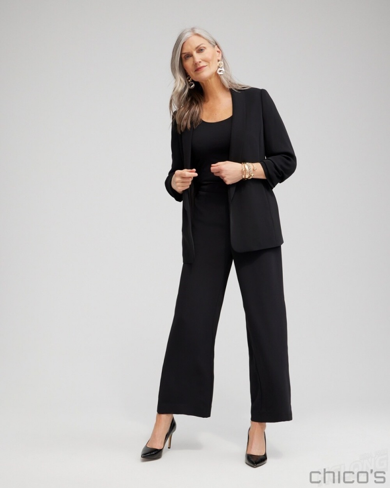 Chico's Wide Leg Soft Pants Pants Black | 342-FUNXKD