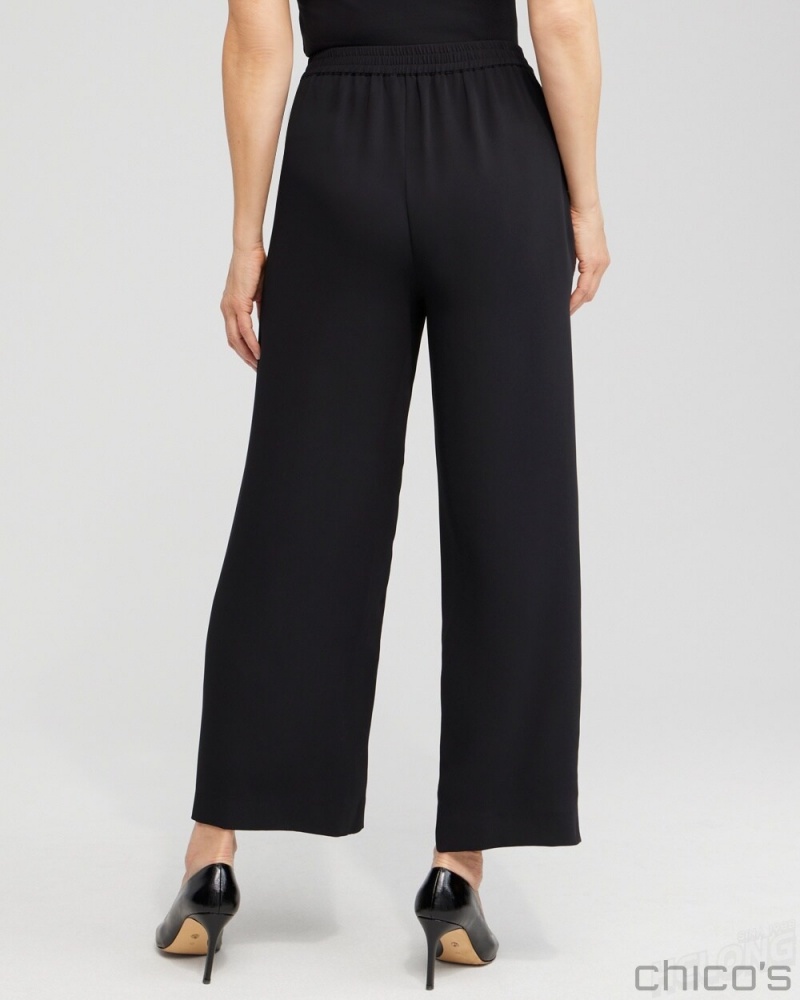 Chico's Wide Leg Soft Pants Pants Black | 342-FUNXKD