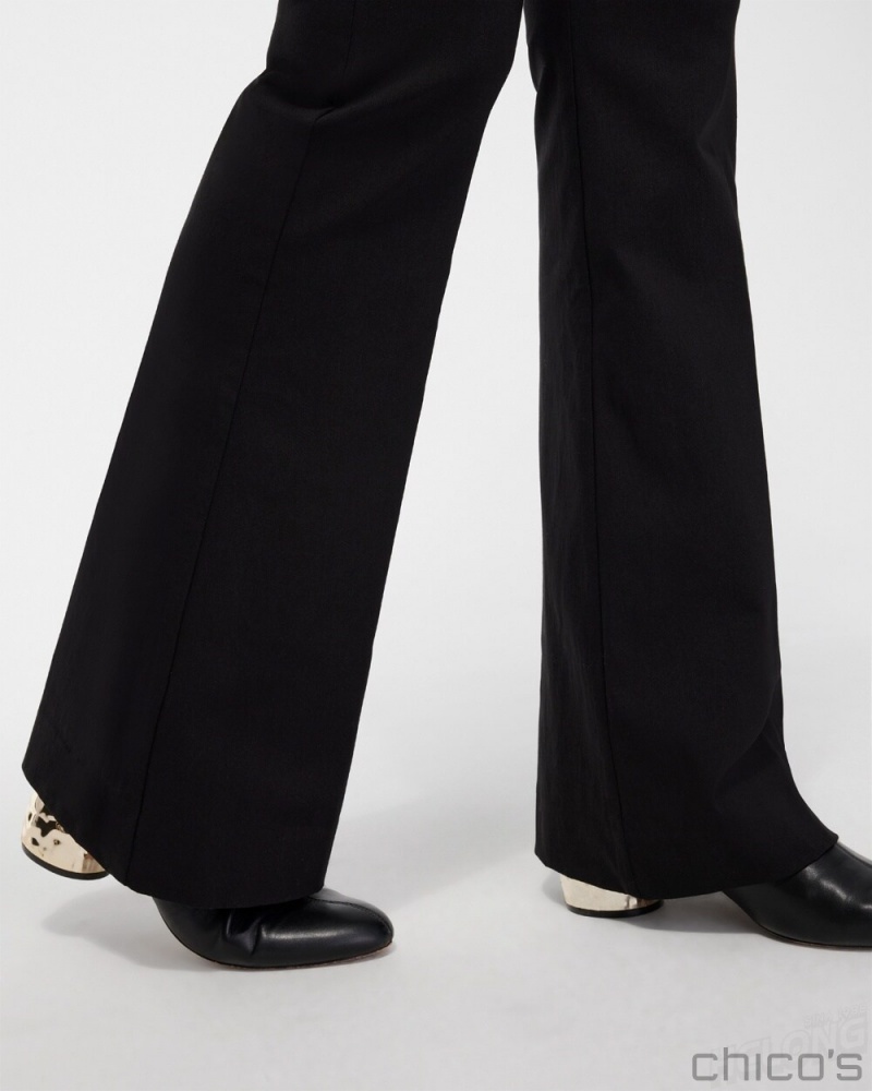 Chico's Wide Waistband Flare Pants Pants Black | 062-TKGEQU