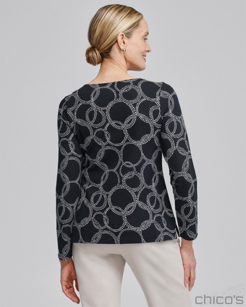 Chico's Zenergy Circle Print Pullover Tops Smokey Taupe | 246-HUTVPF