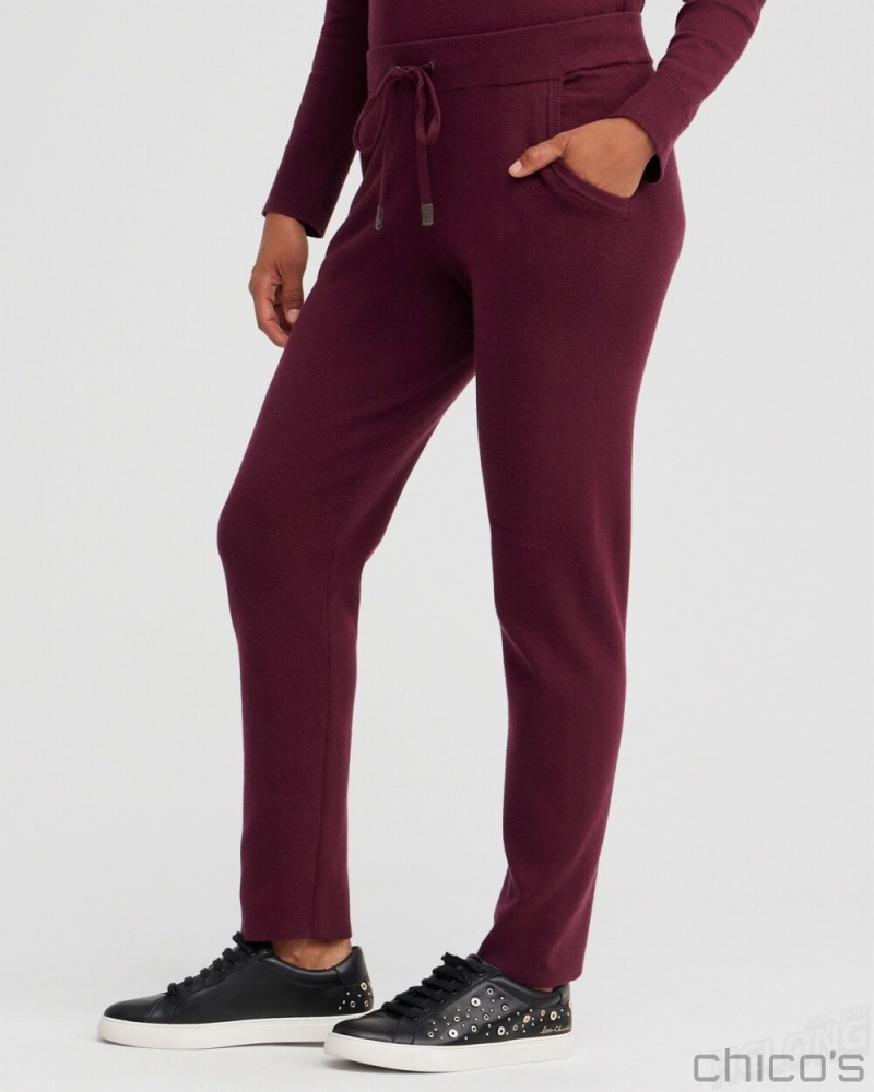 Chico\'s Zenergy Luxe Cashmere Blend Ankle Pants Pants Deep Merlot | 892-UTIMWX