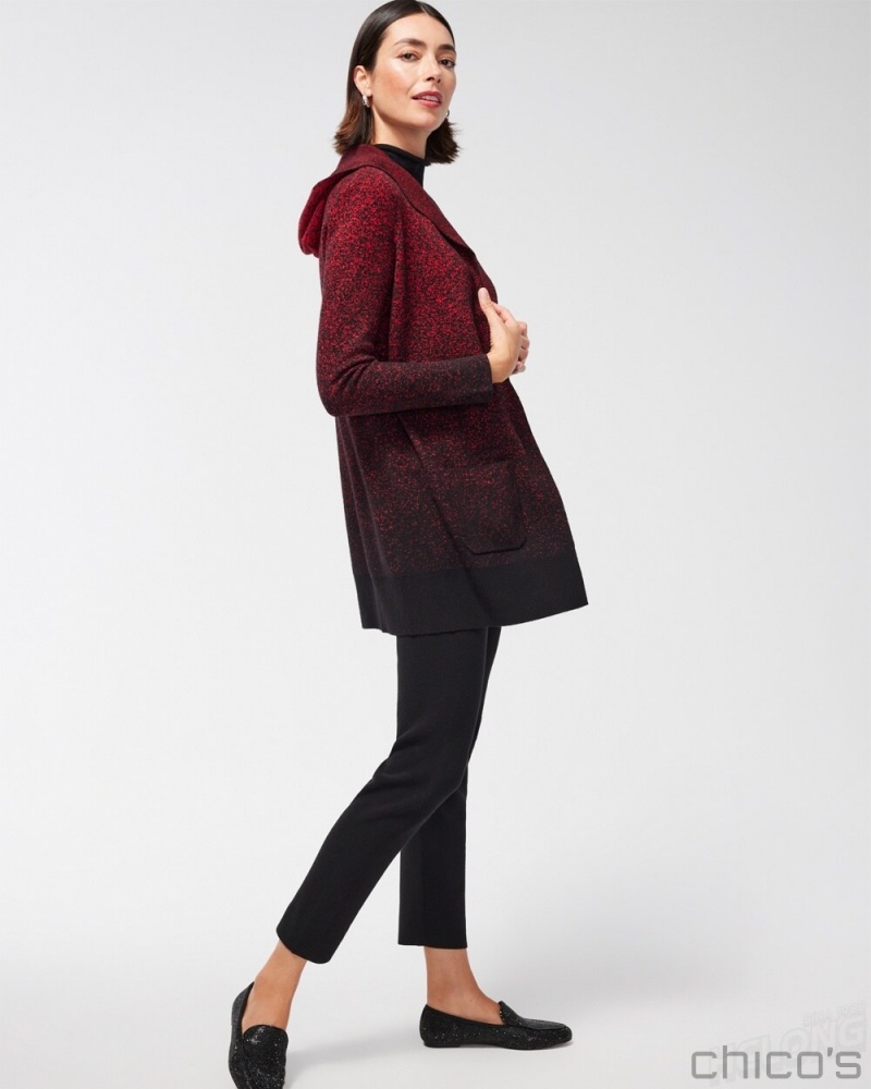 Chico's Zenergy Luxe Cashmere Blend Ombre Cardigan Jackets & Coats Wild Poppy | 035-ISWEKD