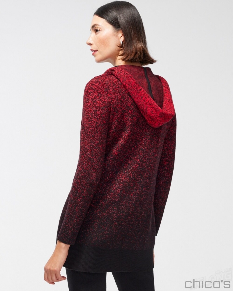 Chico's Zenergy Luxe Cashmere Blend Ombre Cardigan Jackets & Coats Wild Poppy | 035-ISWEKD