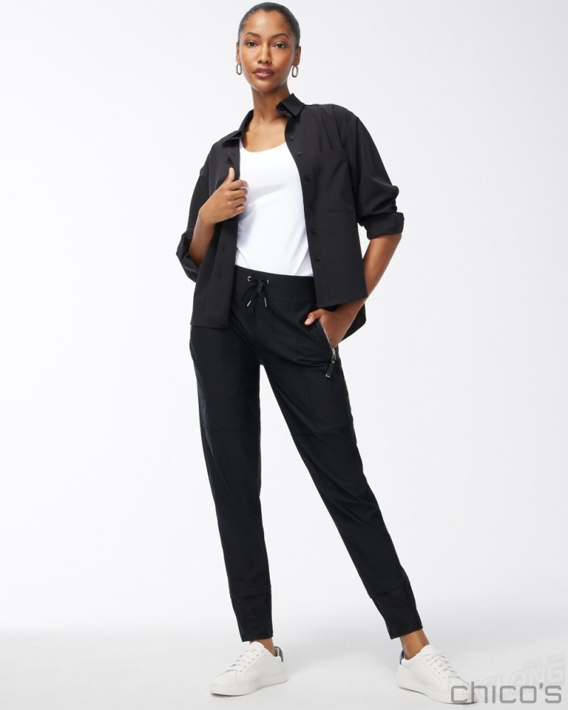 Chico's Zenergy Seam Detail Stretch Pants Pants Black | 451-AJCTGW