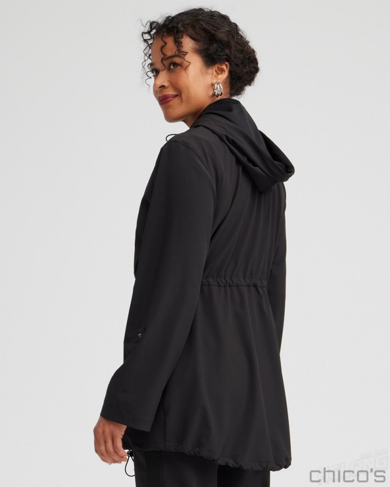 Chico's Zenergy UPF Neema Anorak Jacket Jackets & Coats Black | 820-VTMBPZ