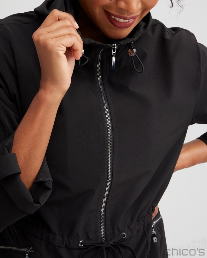 Chico's Zenergy UPF Neema Anorak Jacket Jackets & Coats Black | 820-VTMBPZ