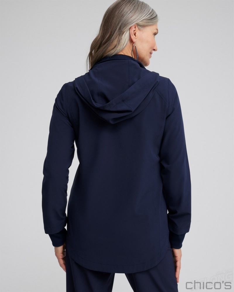 Chico's Zenergy UPF Neema Rib Mix Jacket Jackets & Coats Classic Navy | 463-XZYIBS