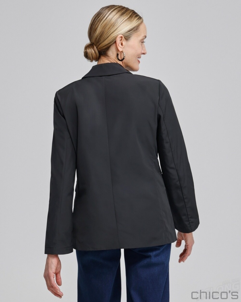 Chico's Zenergy Water Repellent Blazer Jackets & Coats Black | 685-AUTPFL