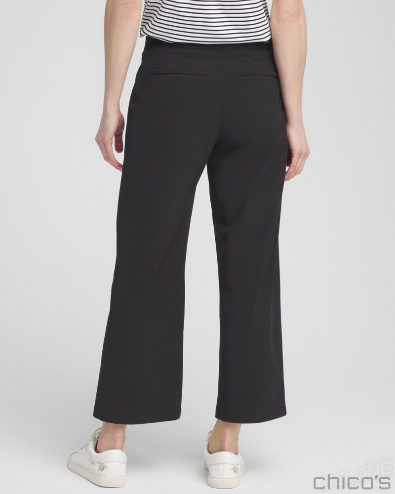 Chico's Zenergy Wide Leg Crops Pants Black | 457-LZYHXU