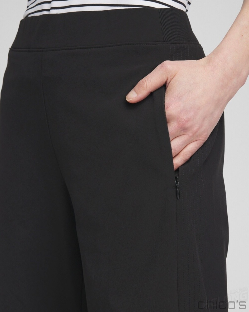 Chico's Zenergy Wide Leg Crops Pants Black | 457-LZYHXU